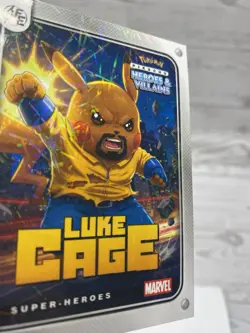 Pikachu as Luke Cage Lazer Holo Marvel Heroes & Villains (Non-Pokemon Fan Art) - Image 3
