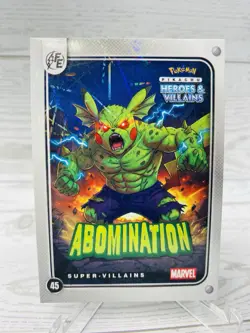 Pikachu as Abomination Lazer Holo Marvel Heroes & Villains Non-Pokemon Fan Art - Image 1