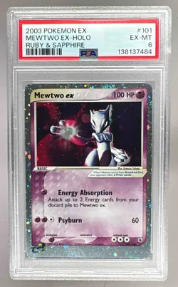 138137484 Mewtwo ex 2003 Pokemon EX Ruby & Sapphire #101 PSA 6 - Image 1
