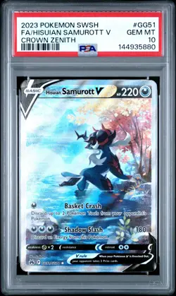 5880 Hisuian Samurott V 2023 Pokemon SWSH Crown Zenith #GG51 PSA 10 - Image 1