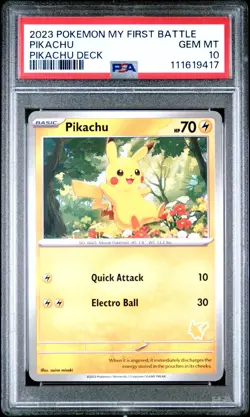 [PSA 10] Pikachu - My First Battle Deck Exclusive Art POKEMON (Pop 26) - Image 1