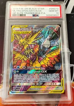 Moltres Zapdos Articuno GX PSA 10 GEM 2019 Pokemon Hidden Fates Black Star Promo - Image 1