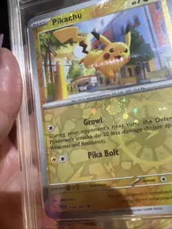 Pikachu Costco Exclusive Cosmos #18 - 2024 Paldean Fates Pokemon W/Swirl AGS 10 - Image 3