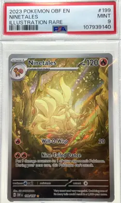 Ninetales 199/197 Mint Pokemon Obsidian Flames OBF EN Illustration Rare PSA 9 - Image 1
