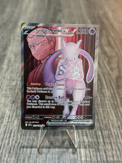 Pokemon TCG Team Rockets Mewtwo EX 213/182 Full Art Destined Rivals NM - Image 1