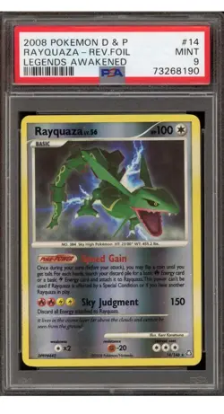 Rayquaza Reverse Foil Pokemon Diamond & Pearl Legends Awakened 2008 PSA 9 Mint - Image 1