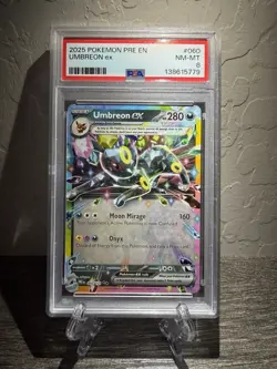 2025 Umbreon Ex Pokemon Pre En-Prismatic Evolutions 060 NM-MT PSA 8 - Image 1