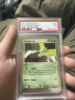 2003 Pokemon EX Ruby & Sapphire #102 Scyther Holo PSA 7 - Image 1