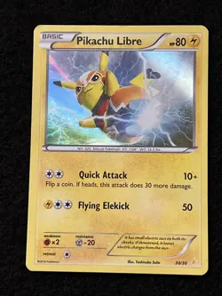 Pokemon PIKACHU LIBRE 30/30 (Vintage) XY Trainer Kit - MP/Mod Play - Image 1