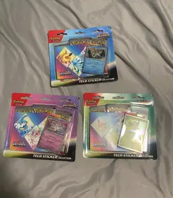 (SET OF 3) Pokemon Prismatic Evolutions Tech Sticker Collection NEW SEALED! - Image 1