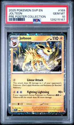 2025 POKEMON SVP EN-SV VAPOREON JOLTEON FLAREON PRE POSTER SEQUENTIAL PSA 10 - Image 3