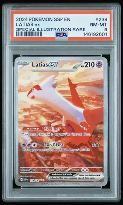 2024 Pokemon SSP EN LATIAS ex Special Illustration Rare PSA 8 - Image 1