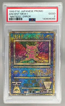 140606068 Ancient Mew 1999 Japanese Pokemon Promo "Nintendo" Error PSA 2 - Image 1