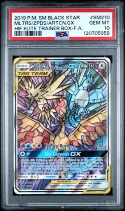 2019 Pokemon Black Star Promo Articuno Moltres Zapdos PSA 10 SM210 - Image 1