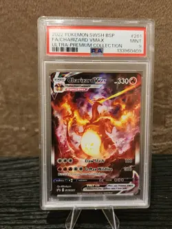 2022 POKEMON SWSH BLACK STAR PROMO #261 FULL ART/CHARIZARD VMAX PSA 9 - Image 1