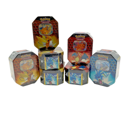 Lot of (7) Pokemon TCG Hidden Fates Tins Charizard Raichu Sealed 28 Total Packs - Image 1