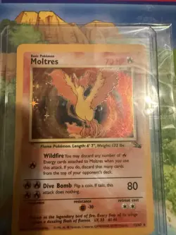Pokemon Moltres 12/62 Fossil Holo Rare Unlimited 70 HP English 1999 - Image 2