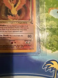 Pokemon Moltres 12/62 Fossil Holo Rare Unlimited 70 HP English 1999 - Image 4