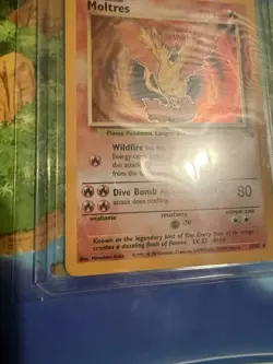 Pokemon Moltres 12/62 Fossil Holo Rare Unlimited 70 HP English 1999 - Image 5