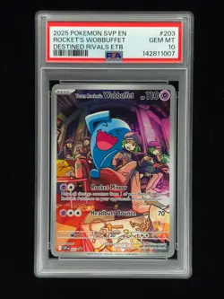 Rocket's Wobbuffet 203 Promo Pokemon Destined Rivals PSA 10 🔥🔥🔥 - Image 1