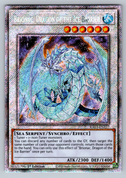 Brionac, Dragon of the Ice Barrier Yugioh RA03-EN227 Platinum Secret Rare PSR NM - Image 1
