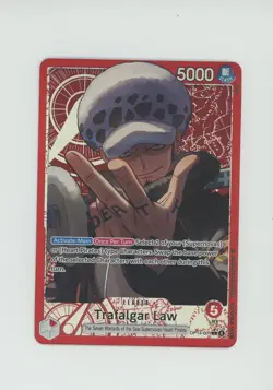 Trafalgar Law OP14-001 L Alt Art English The Azure Seas Seven One Piece Card - Image 1