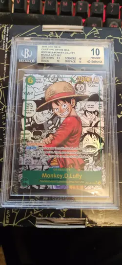 Monkey D Luffy Manga BGS 10 Pristine 2025 One Piece OP-13-118 Manga Art SEC - Image 3