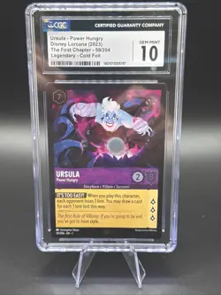 Disney Lorcana The First Chapter Ursula Power Hungry CGC 10 Legendary Cold Foil! - Image 1
