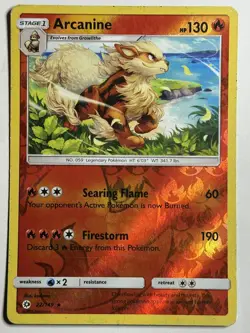 Arcanine Reverse Holo SM Base Set 22/149 MP-LP Pokemon Card - Image 1