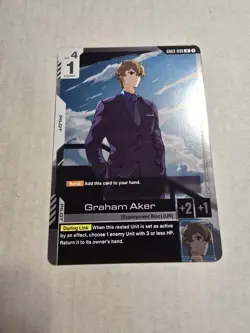 GUNDAM CARD GAME GD03-098 GRAHAM AKER (R) FOIL CARD - STEEL REQUIEM - Image 1