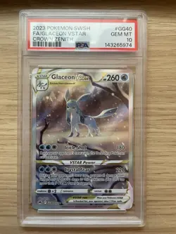 Glaceon VSTAR GG40/GG70 Crown Zenith: Galarian Gallery Holo Card PSA 10 Gem Mint - Image 1
