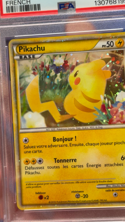 POP 82 New Cert w/ Swirl! PSA 10 Pikachu World 2010 French Pokemon Card - Image 2