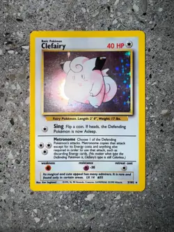 Pokemon TCG Cards Clefairy 5/102 Base Set Holo Rare - Image 3