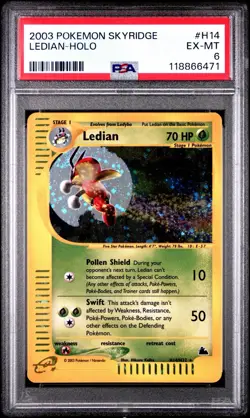 Ledian Skyridge #H14/H32 Holo Rare Pokemon Card R2-715 Pokemon PSA 6 - Image 1