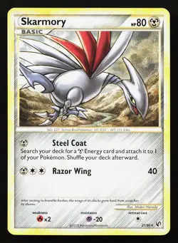 Skarmory 21/90 Rare Undaunted Pokemon Card - Image 1