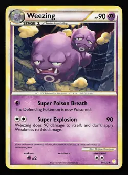 Weezing 34/123 Rare HeartGold SoulSilver Pokemon Card - Image 1