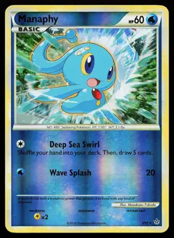 Manaphy 3/95 Rare Reverse Holo Unleashed Pokemon Card - Image 1