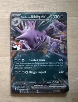 Pokemon Team Rocket's Nidoking EX prize pack Full Art Holo Card 119/182 TCG - Image 1