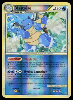 Blastoise 13/95 Rare Reverse Holo Unleashed Pokemon Card - Image 1