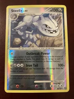 Steelix LV.63 28/100 Stormfront Reverse Holo Rare 2008 Pokemon TCG Card NM - Image 1