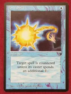 Magic The Gathering LEGENDS FORCE SPIKE blue card MTG - Image 1