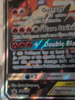 Reshiram & Charizard GX SM201 Tag Team Alternate Art Full Art Promo Pokemon Card - Image 4