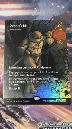 Donnie's Bo (Shadowspear) MTG TMNT 0017 Mythic Borderless Foil - Image 1