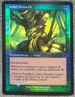 MTG Wild Growth *RETRO FRAME FOIL* Dominaria Remastered 352 NM - Image 1