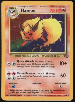 BR | Pokemon TCG 1999 Jungle | Flareon #3 HOLO | LP- Clean Back - Image 1