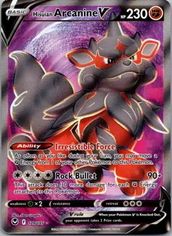 Hisuian Arcanine V (Full Art) 179/195 - Silver Tempest Ultra Rare Pokemon TCG NM - Image 1