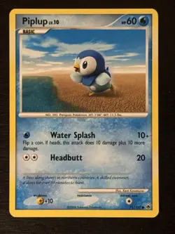 Pokemon TCG Piplup Majestic Dawn, Regular Common Card 71/100 NM - Image 1