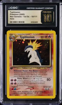 2000 POKEMON NEO GENESIS 1ST EDITION #18 TYPHLOSION HOLO CGC 10 PRISTINE - Image 1