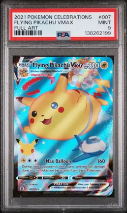 PSA 9 FLYING PIKACHU VMAX CELEBRATIONS 007 POKEMON MJ - Image 1