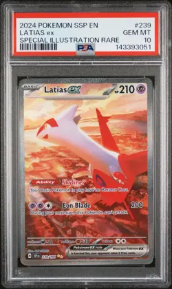 PSA 10 2024 Pokemon Surging Sparks Latias Special Illustration Rare #239/191 - Image 1